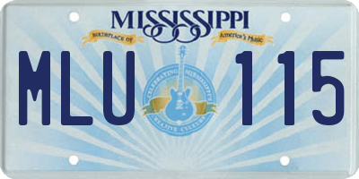 MS license plate MLU115