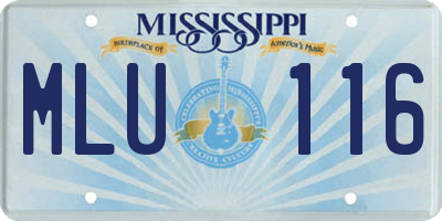 MS license plate MLU116