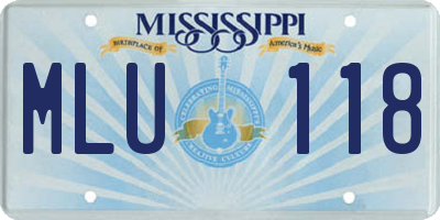 MS license plate MLU118