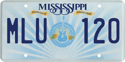 MS license plate MLU120