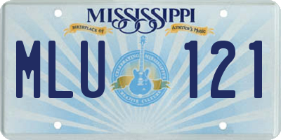 MS license plate MLU121