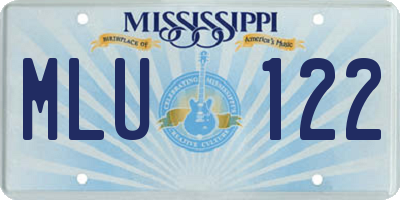 MS license plate MLU122