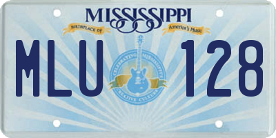 MS license plate MLU128