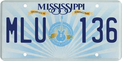 MS license plate MLU136
