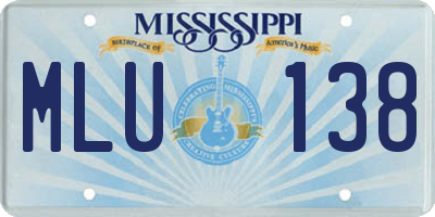 MS license plate MLU138