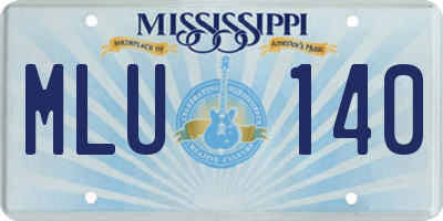 MS license plate MLU140