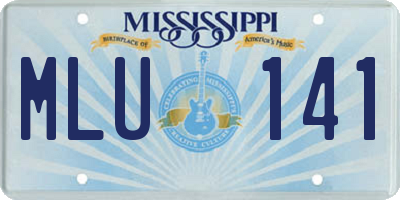 MS license plate MLU141