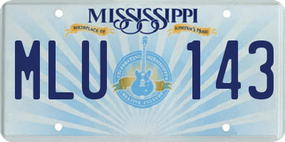 MS license plate MLU143