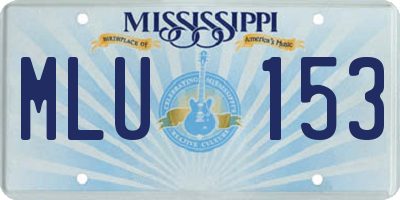 MS license plate MLU153