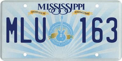 MS license plate MLU163