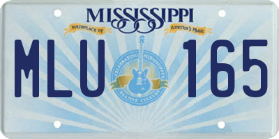 MS license plate MLU165