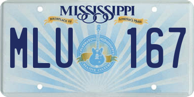 MS license plate MLU167