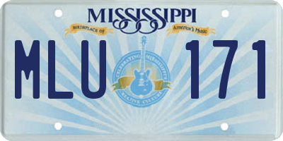 MS license plate MLU171