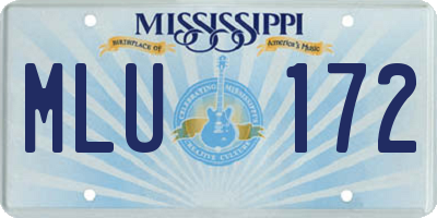 MS license plate MLU172