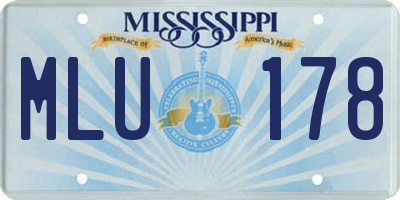 MS license plate MLU178