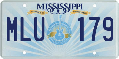 MS license plate MLU179
