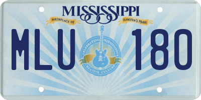 MS license plate MLU180