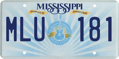 MS license plate MLU181