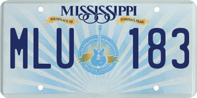 MS license plate MLU183