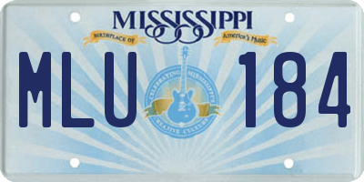 MS license plate MLU184