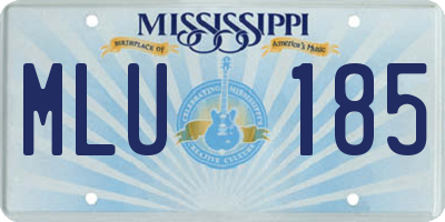 MS license plate MLU185