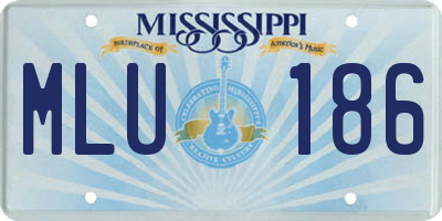 MS license plate MLU186