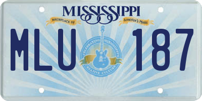 MS license plate MLU187