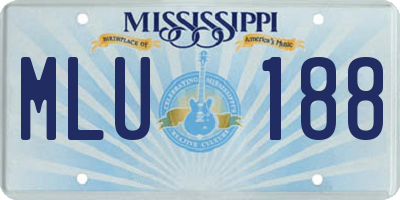 MS license plate MLU188
