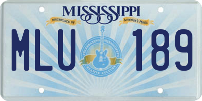 MS license plate MLU189