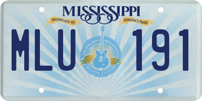 MS license plate MLU191