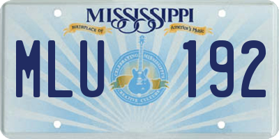 MS license plate MLU192