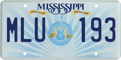 MS license plate MLU193