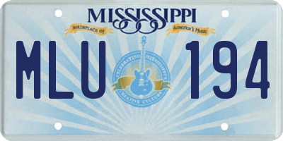 MS license plate MLU194