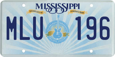 MS license plate MLU196
