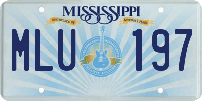 MS license plate MLU197