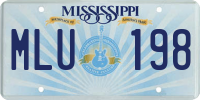 MS license plate MLU198