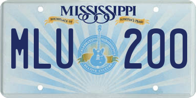 MS license plate MLU200