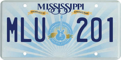 MS license plate MLU201