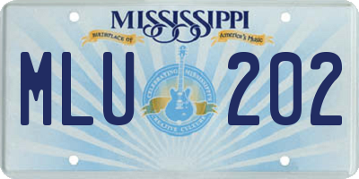 MS license plate MLU202