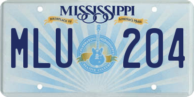 MS license plate MLU204