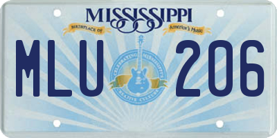 MS license plate MLU206