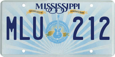 MS license plate MLU212