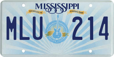 MS license plate MLU214