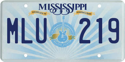 MS license plate MLU219