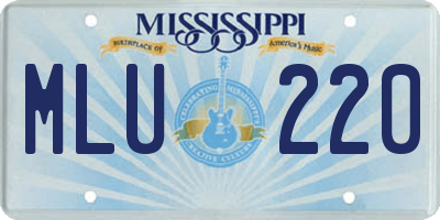 MS license plate MLU220