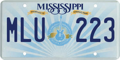 MS license plate MLU223