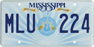 MS license plate MLU224
