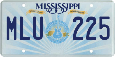 MS license plate MLU225