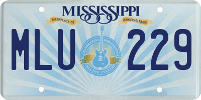 MS license plate MLU229