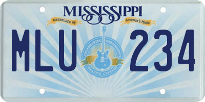MS license plate MLU234